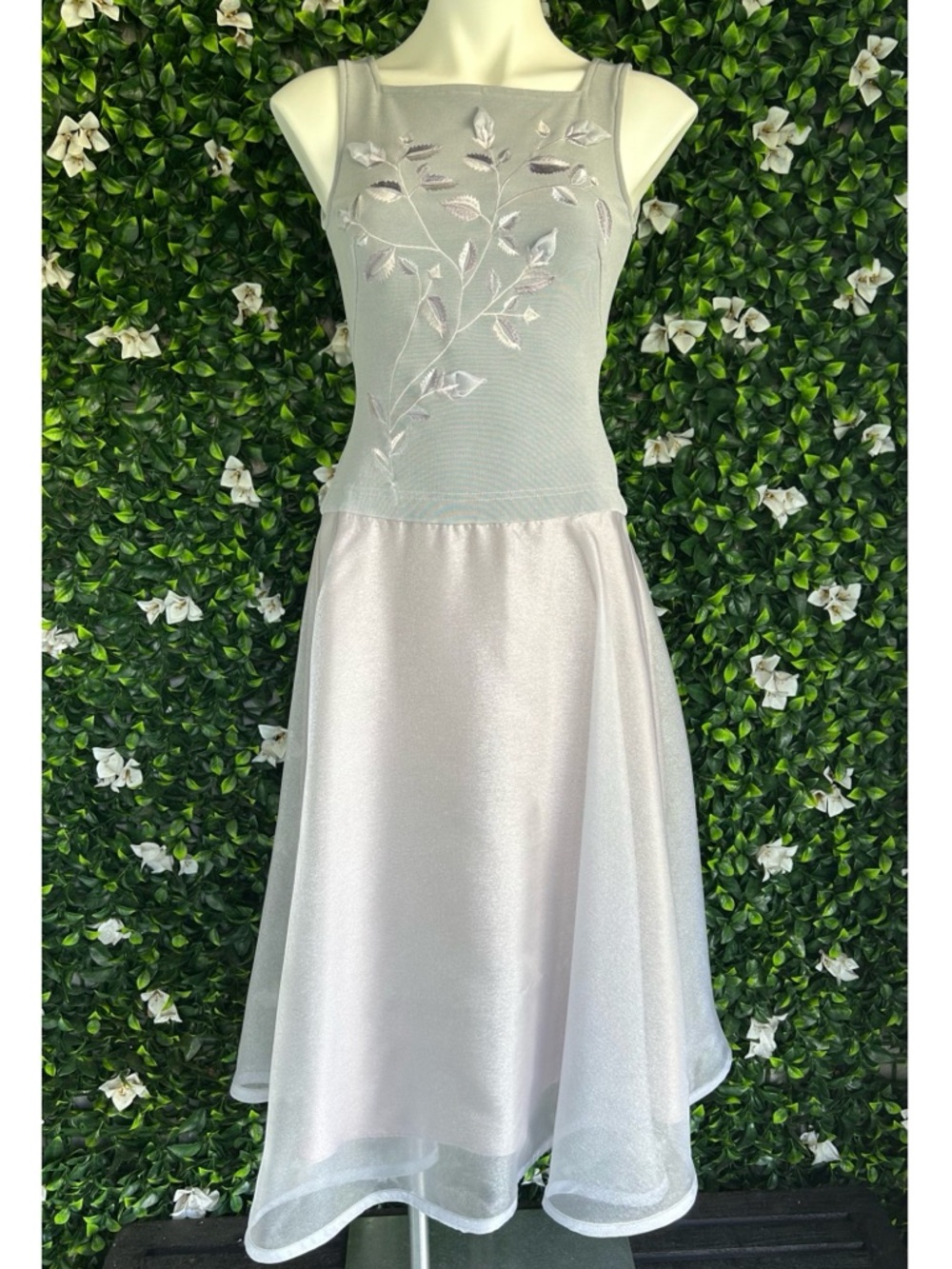 Tadashi | vintage garden fairy regency embroidered organza gown dress
